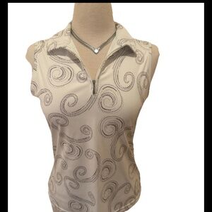 IZOD Women’s Golf Classix Cool FX Sleeveless Collared Top Size M Athletic